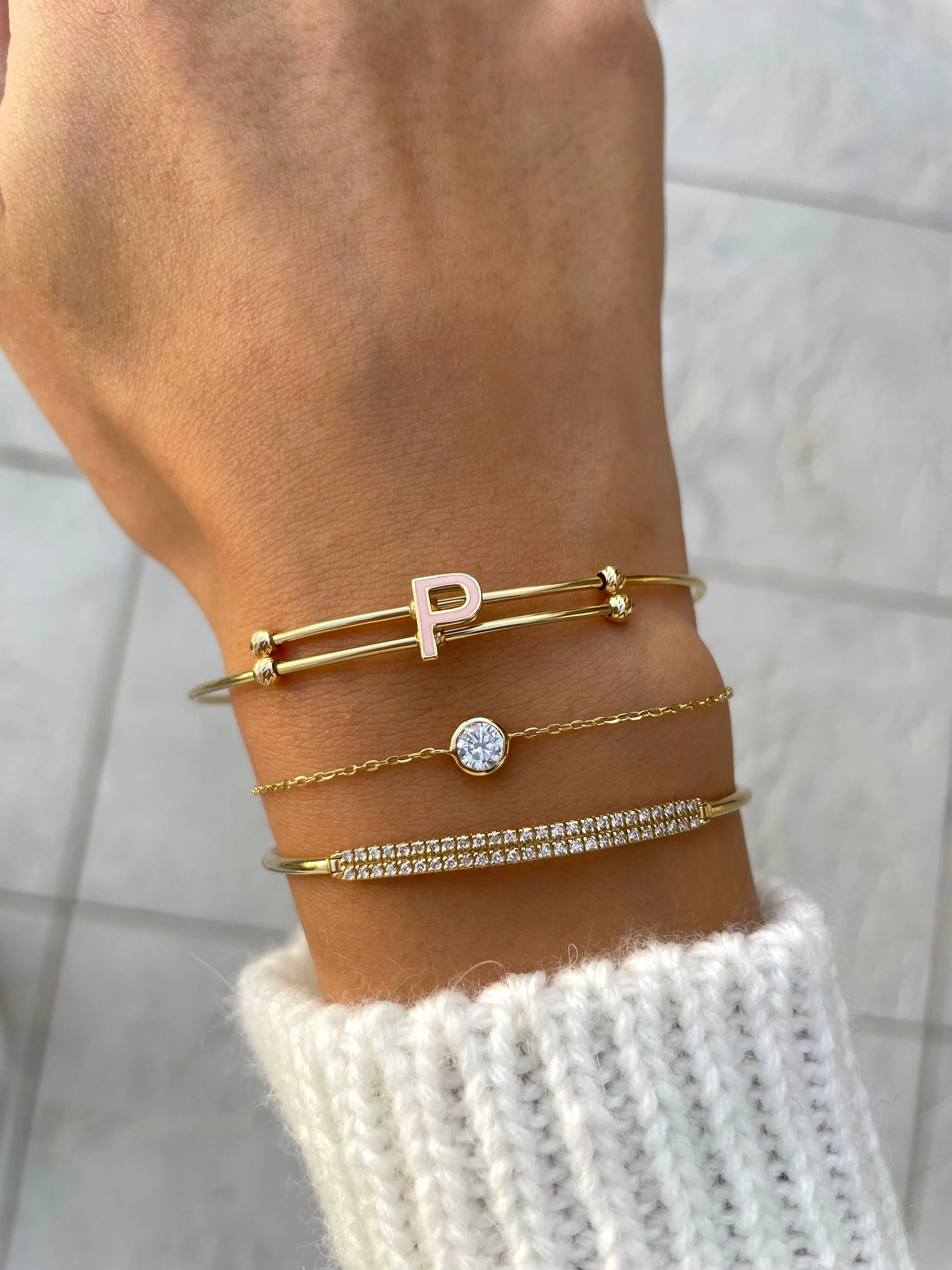18K Gold Diamond Radiance Bangle