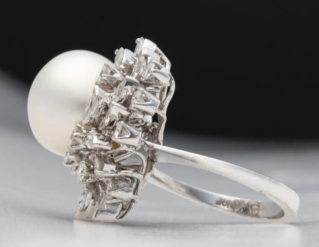 18K Gold South Sea Pearl & Diamond Ring