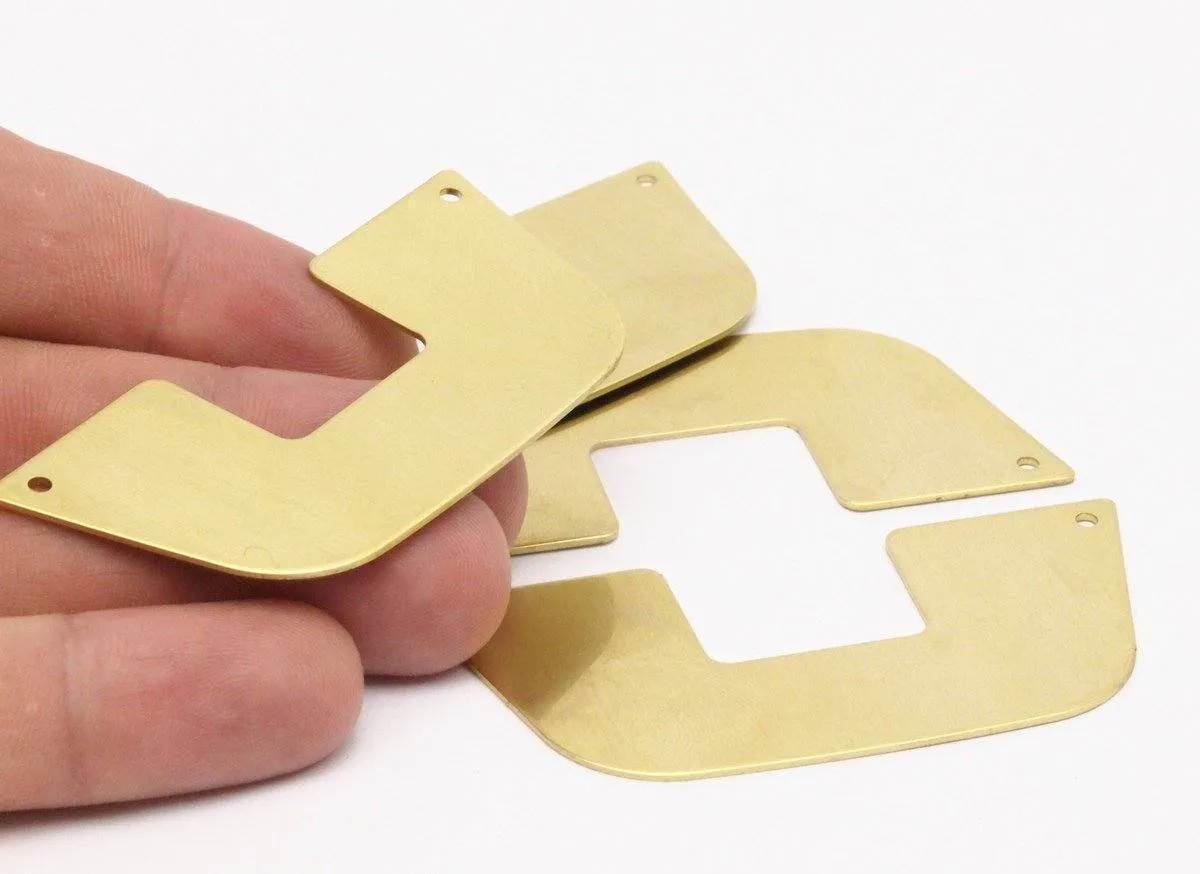 5 Raw Brass Stamping Blanks , Handle Bags (65x30x0.80) D0483--c013