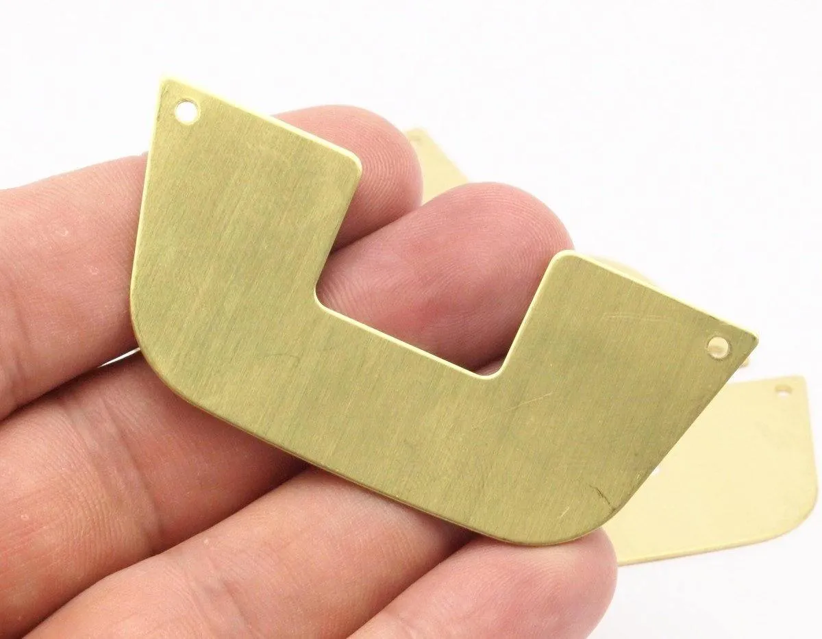5 Raw Brass Stamping Blanks , Handle Bags (65x30x0.80) D0483--c013