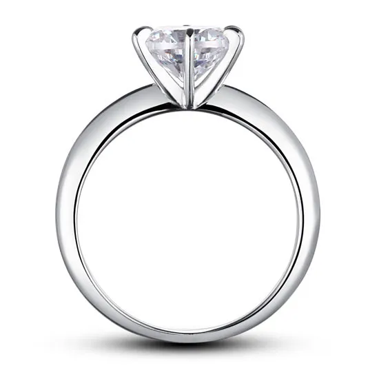 6 Claws Created Diamond Engagement Ring 925 Sterling Silver Classic XFR8002