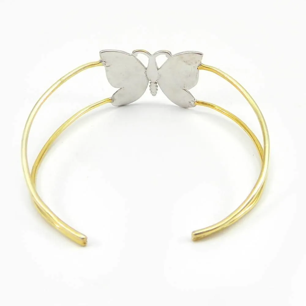 925 Sterling Silver Enamel Blue Butterfly Shape Adjustable Bracelet Jewelry