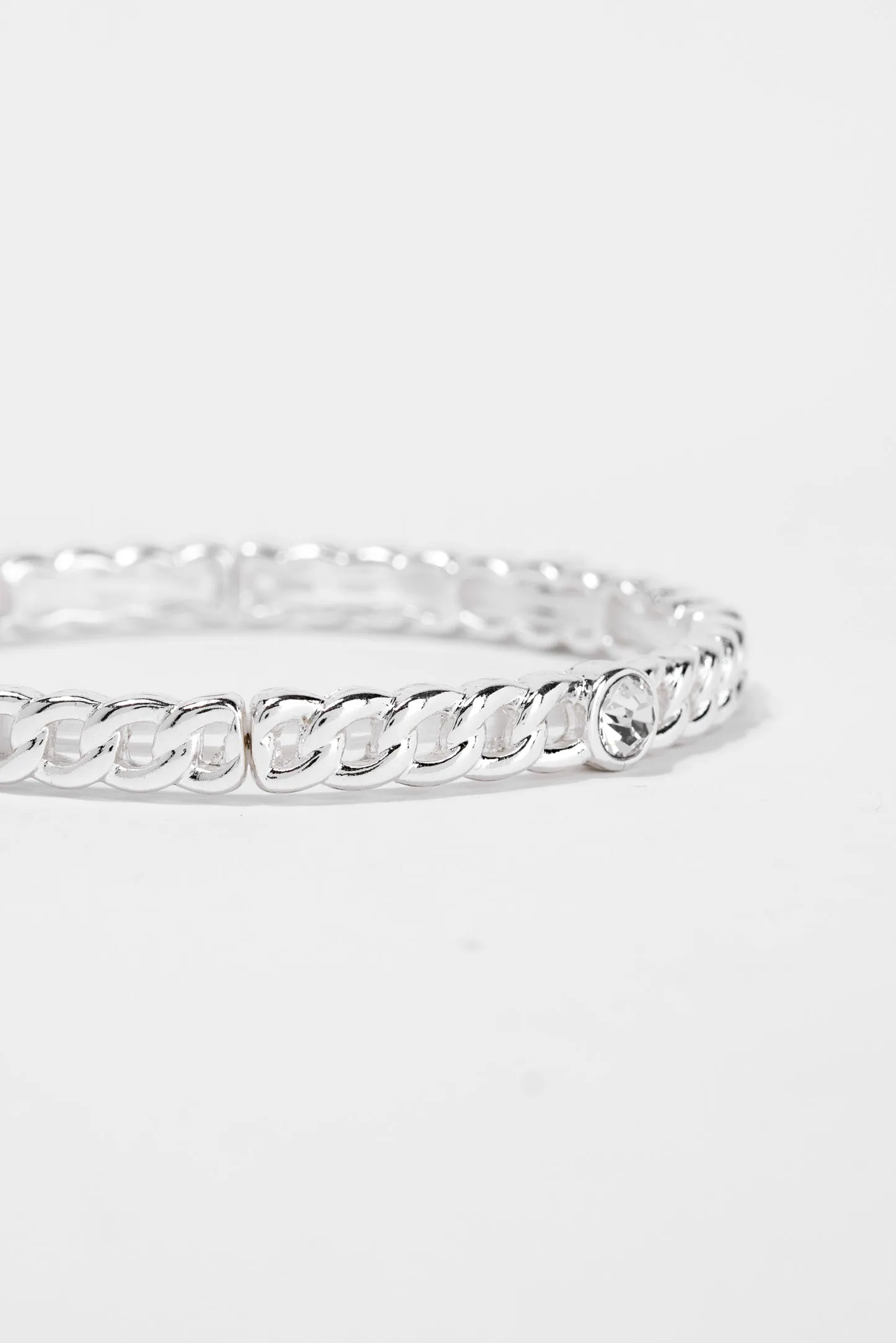 Banks Tailored Chain Solitaire Stone Bracelet