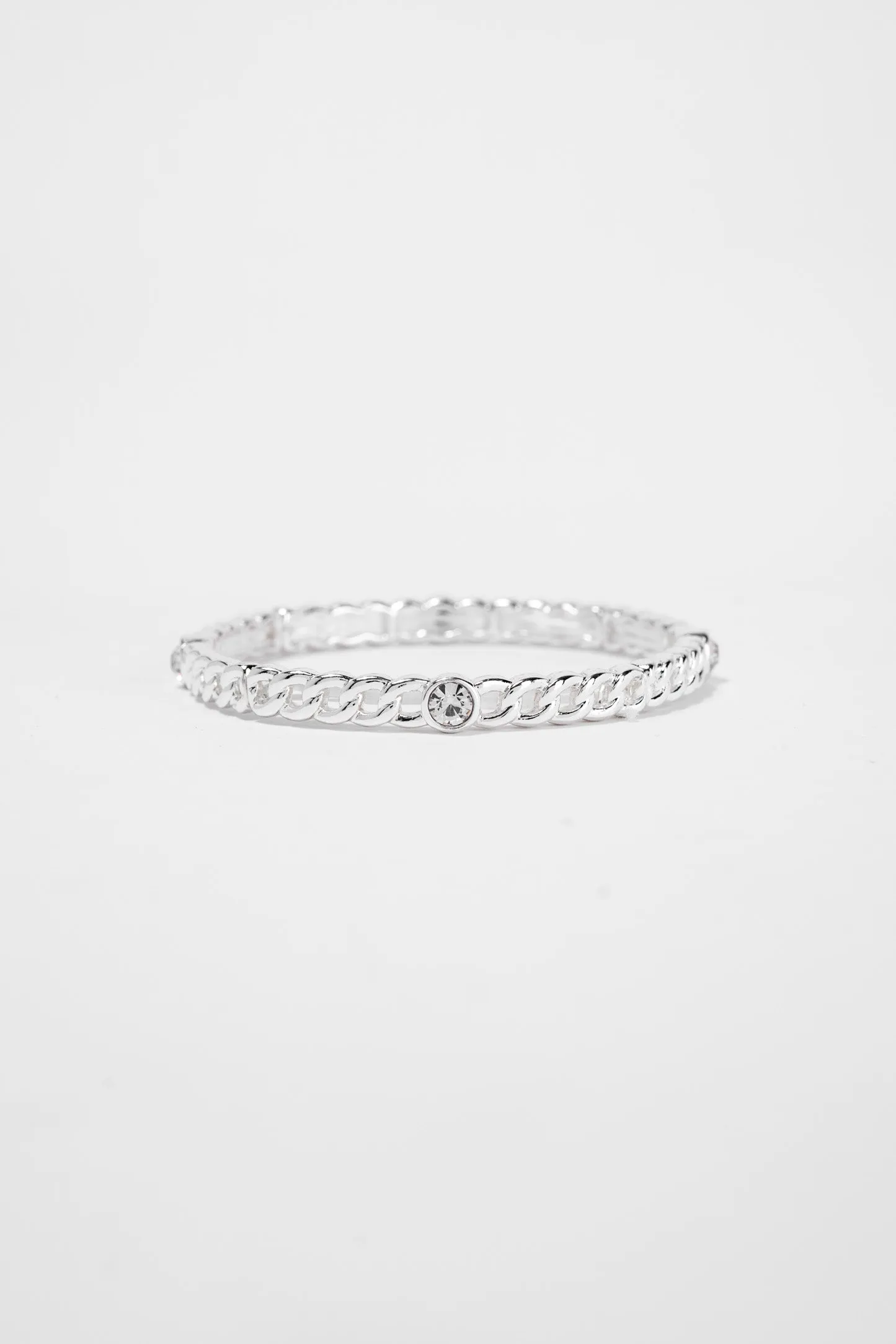 Banks Tailored Chain Solitaire Stone Bracelet