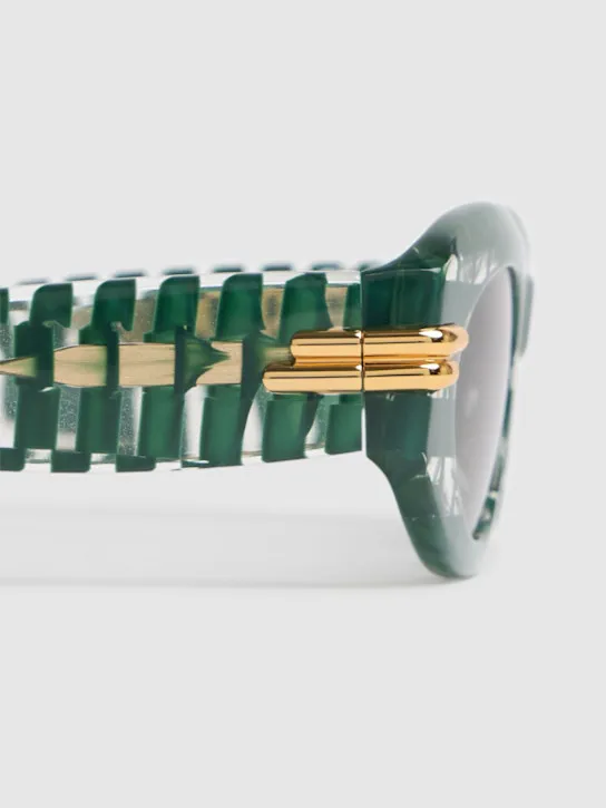 Bottega Veneta   BV1322S Mitre acetate oval sunglasses 