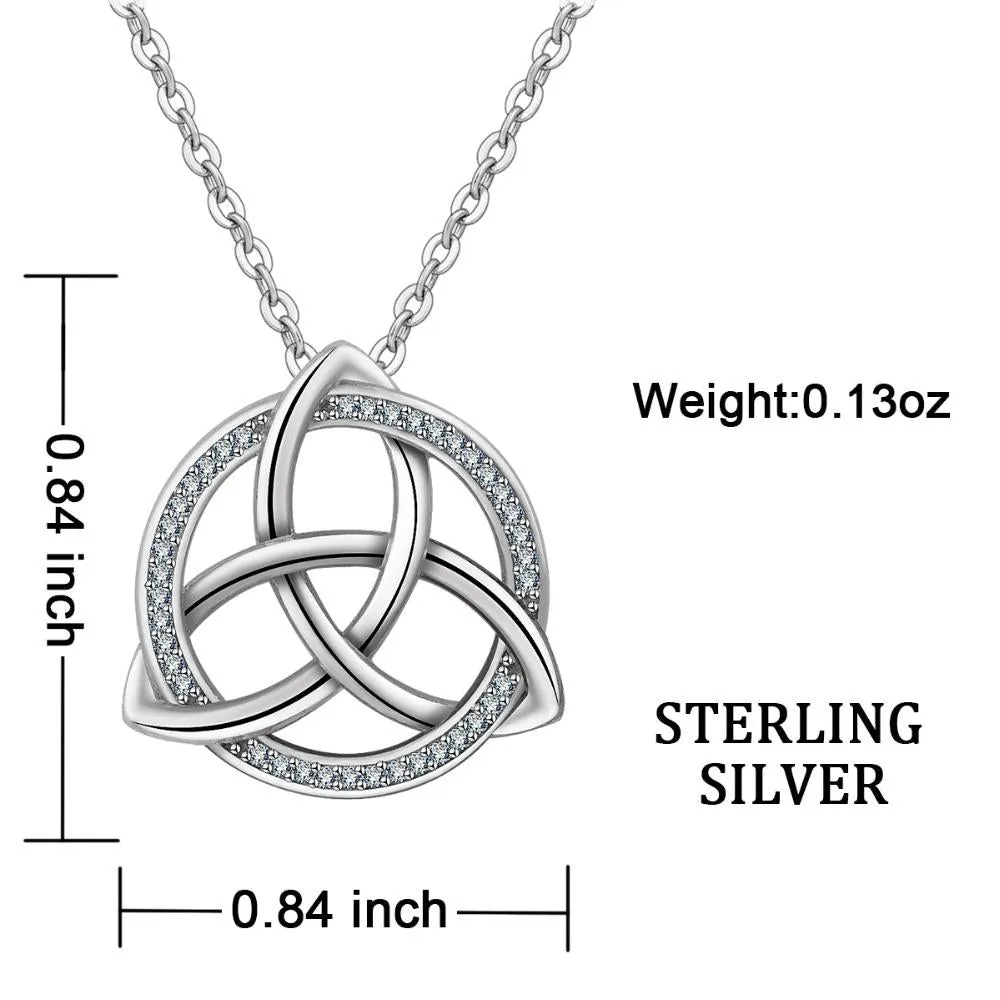 Celtic Triquetra / Trinity Knot 925 Sterling Silver Pendant Necklace