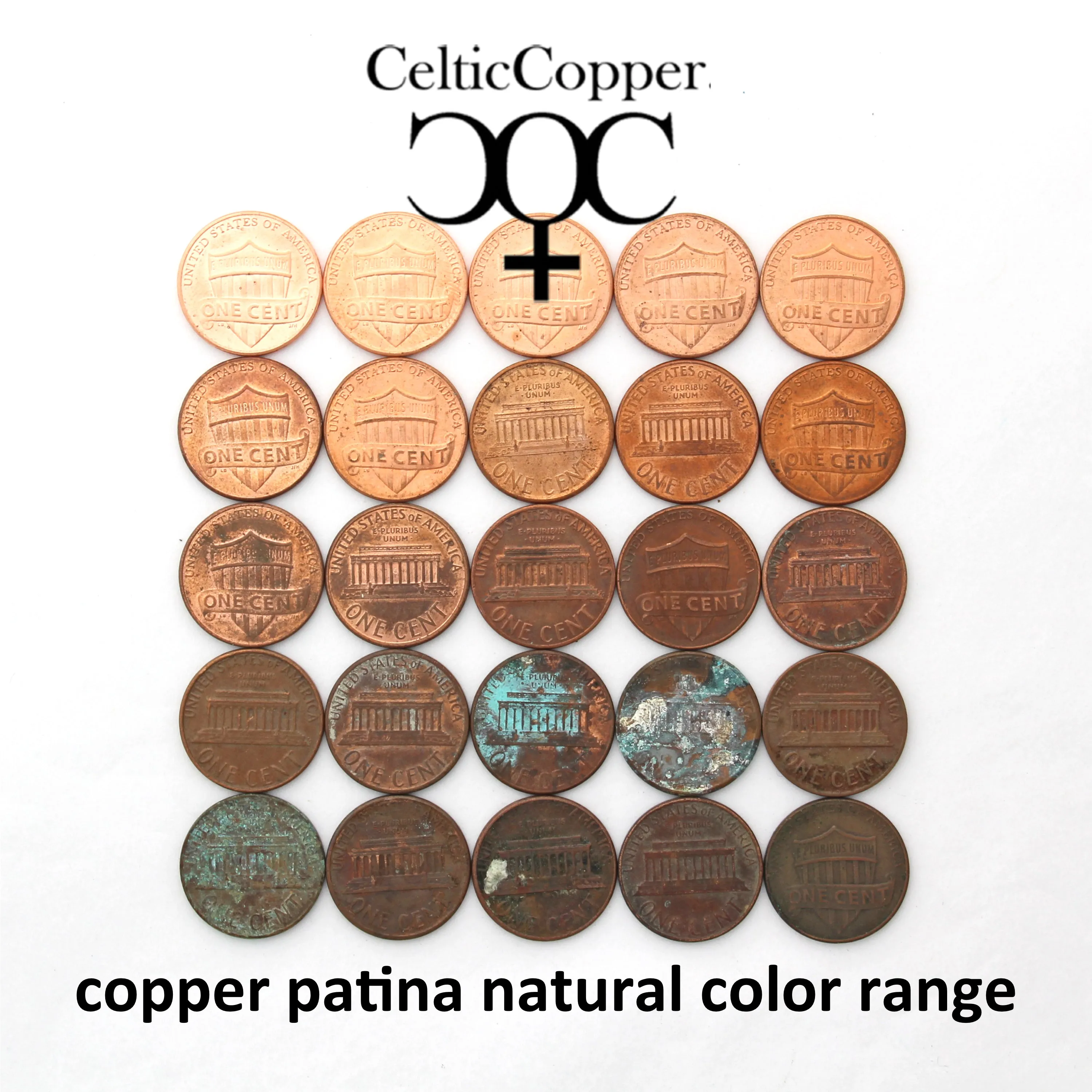 Copper Circles Dangle Earrings with Gemstone Drop ECD61G Solid Copper Earrings With Colorful Gemstones
