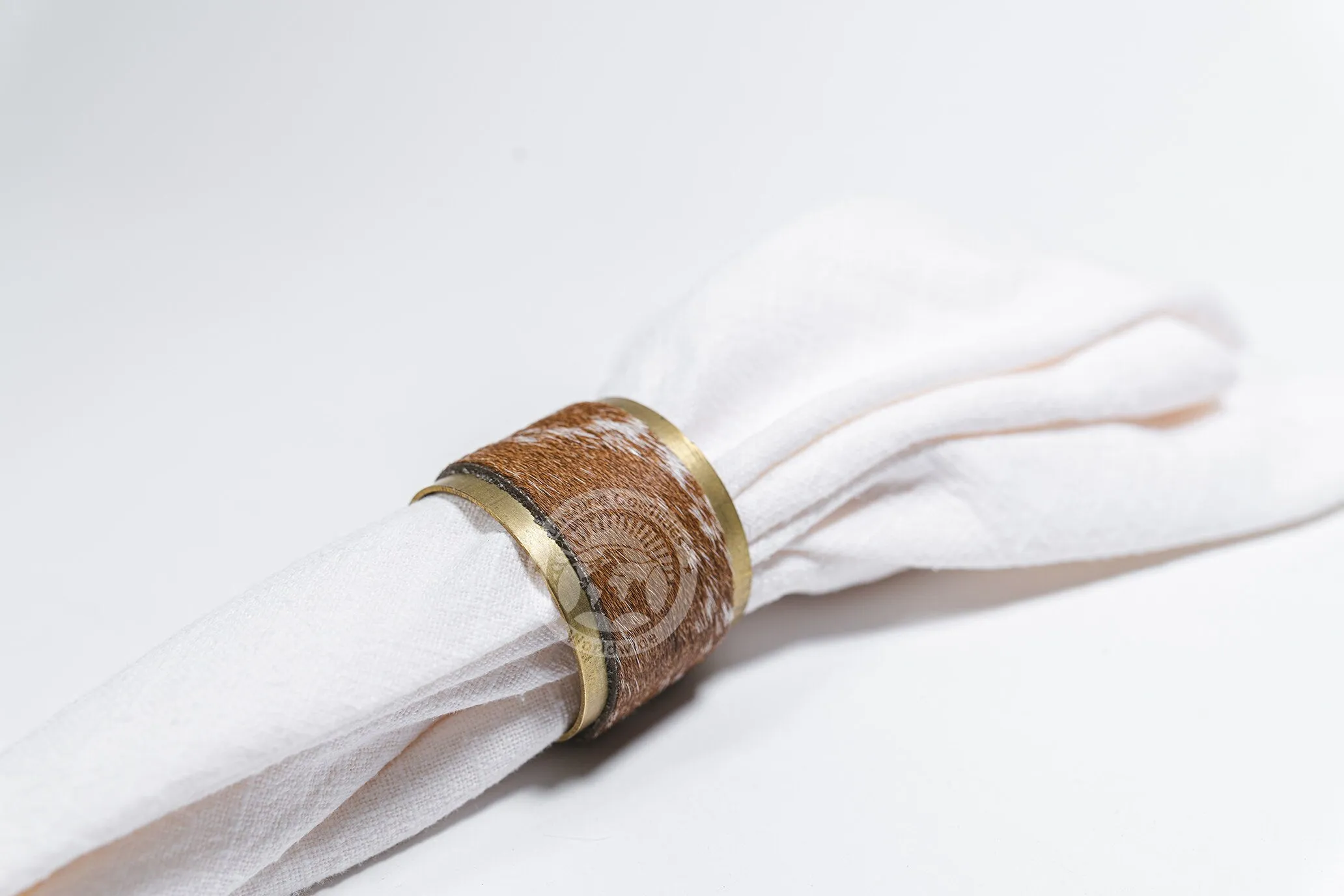 Cowhide Napkin Ring, Rustic Copper - SET OF 4