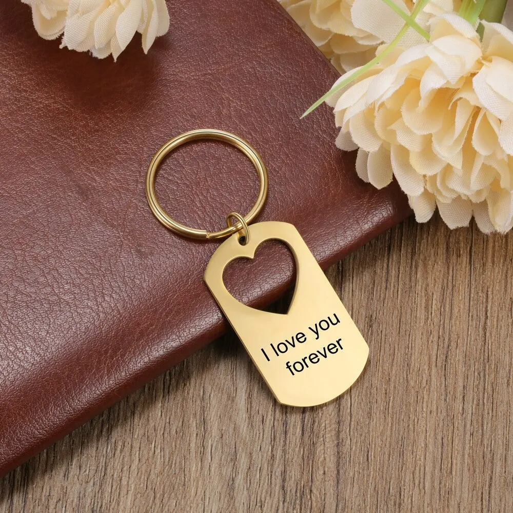 Customized Engraved 1 Name Keychain Necklace