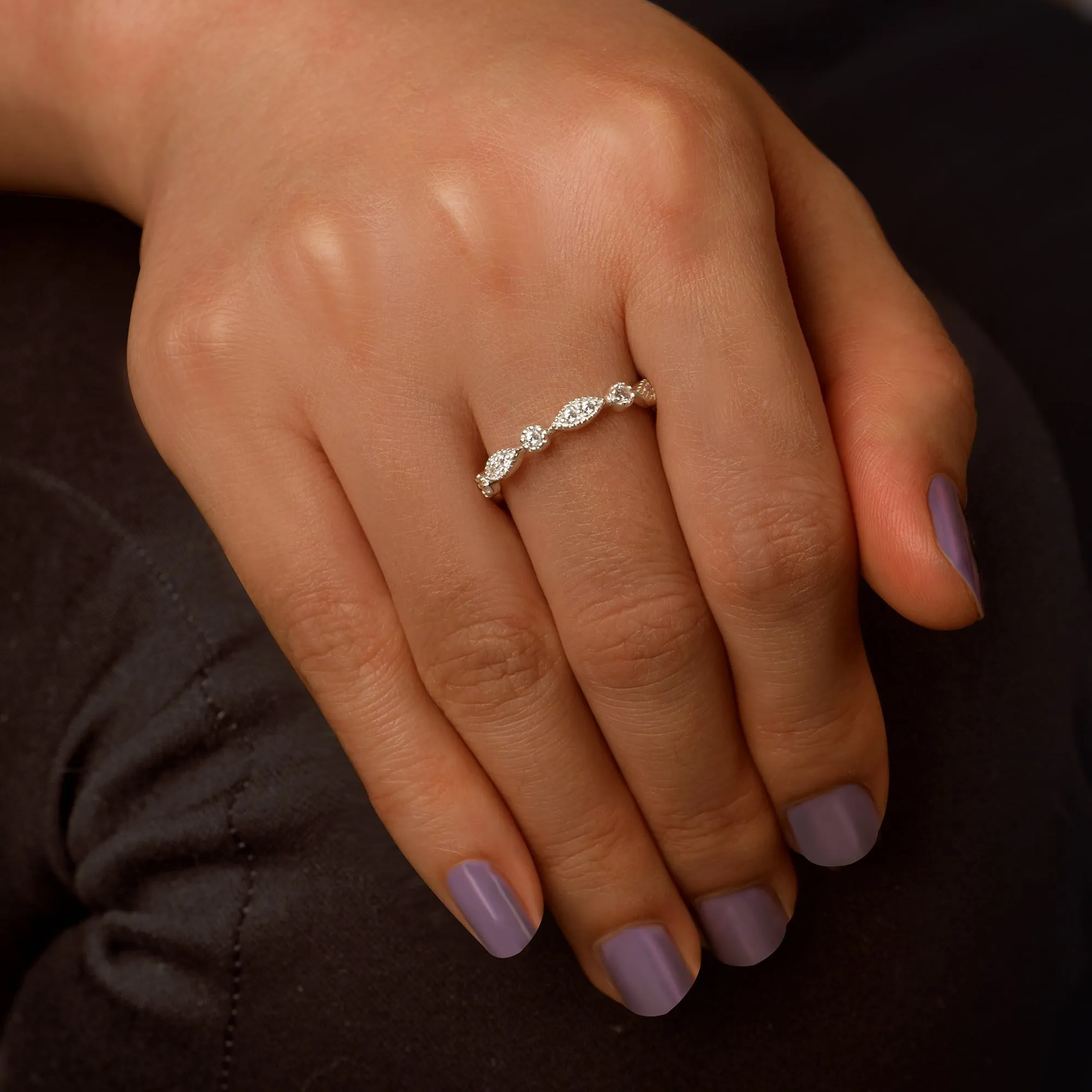 CZ Sterling Silver Simple Stackable Rings