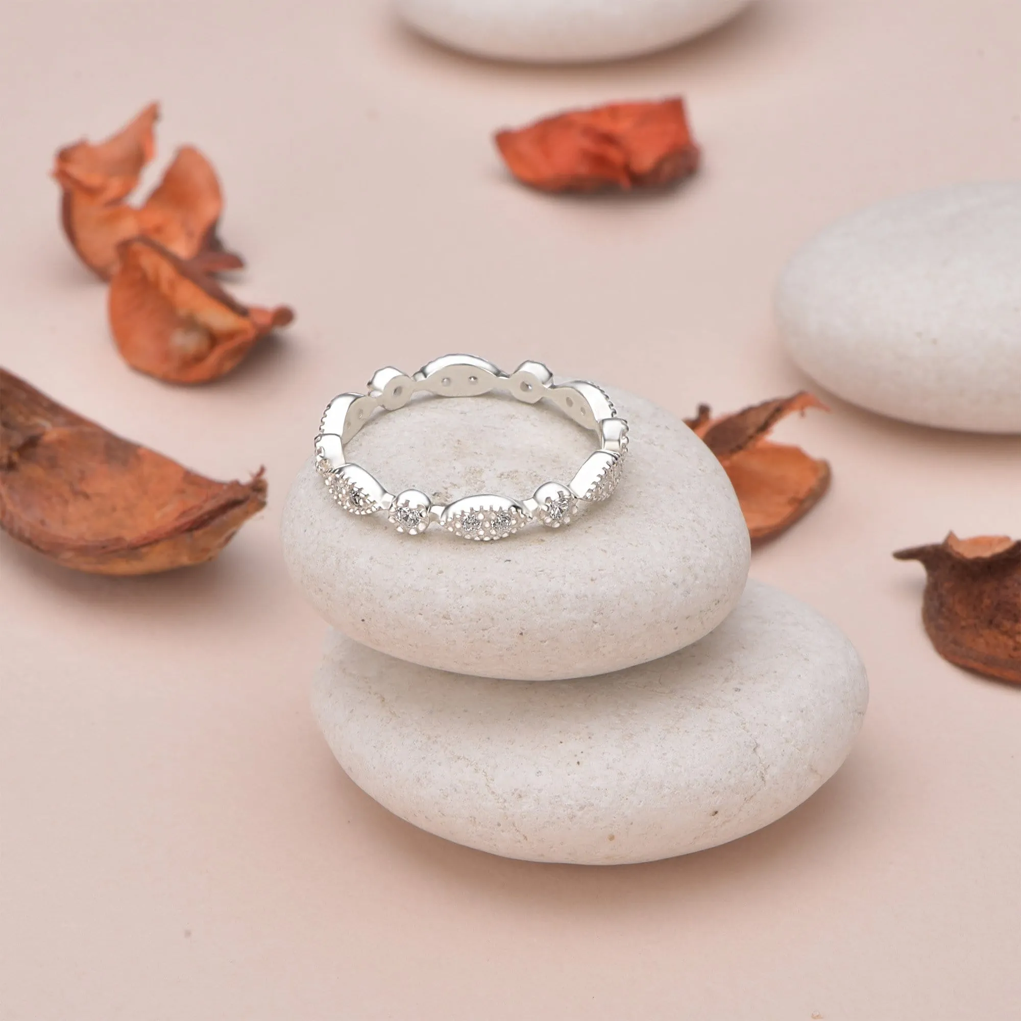 CZ Sterling Silver Simple Stackable Rings