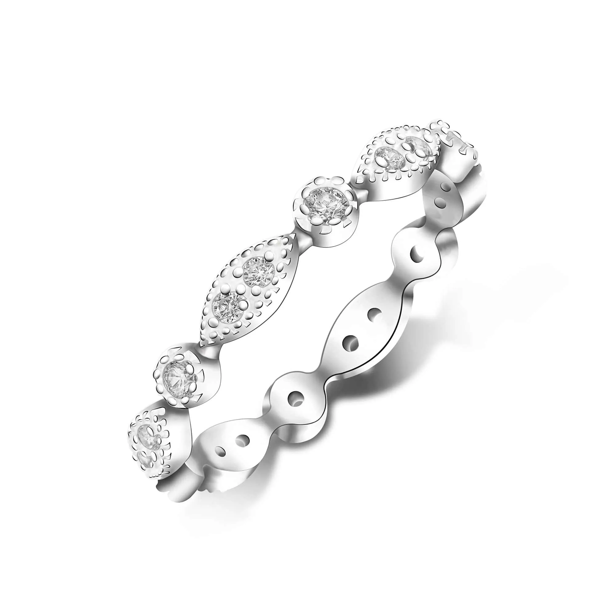CZ Sterling Silver Simple Stackable Rings
