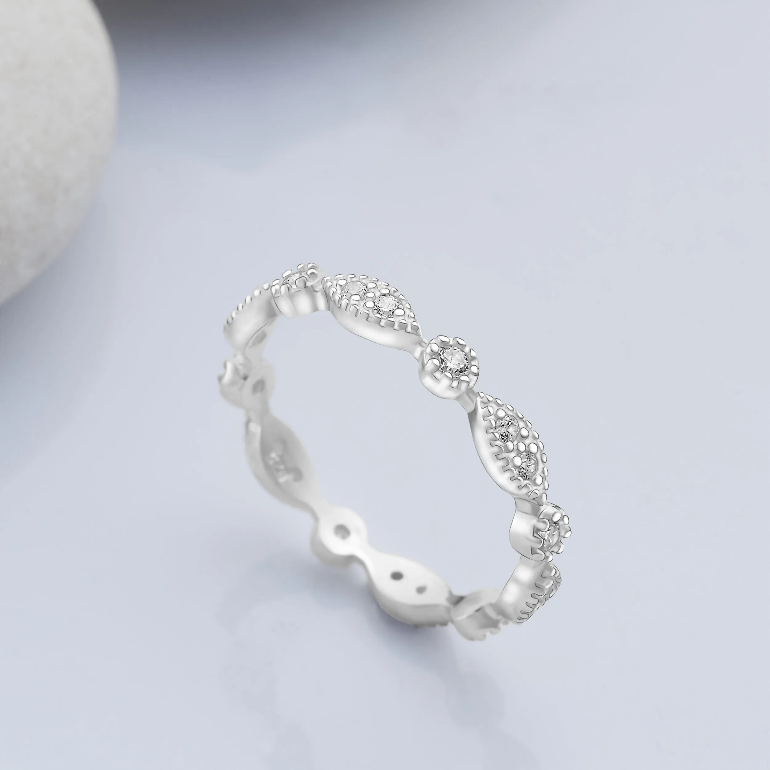 CZ Sterling Silver Simple Stackable Rings