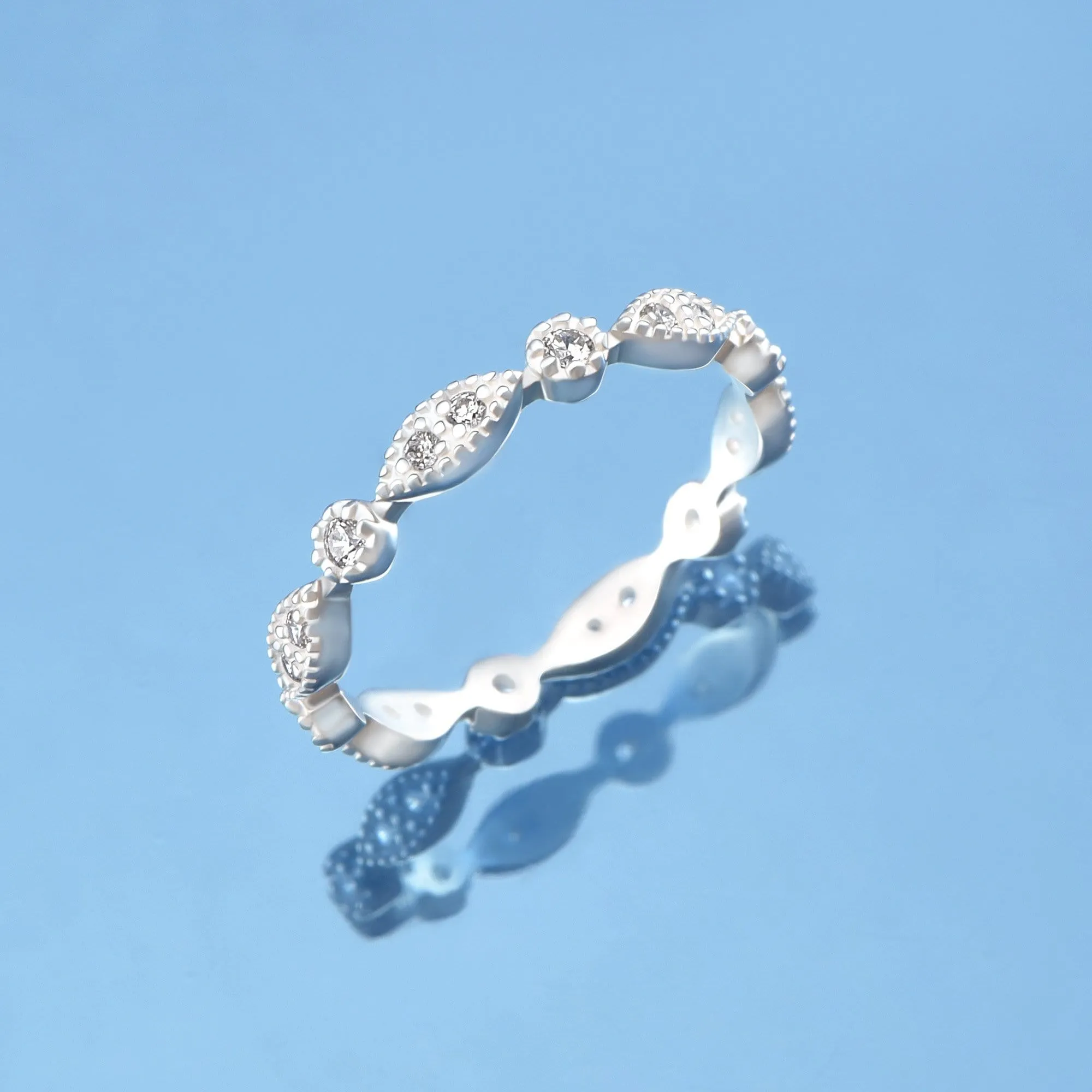 CZ Sterling Silver Simple Stackable Rings