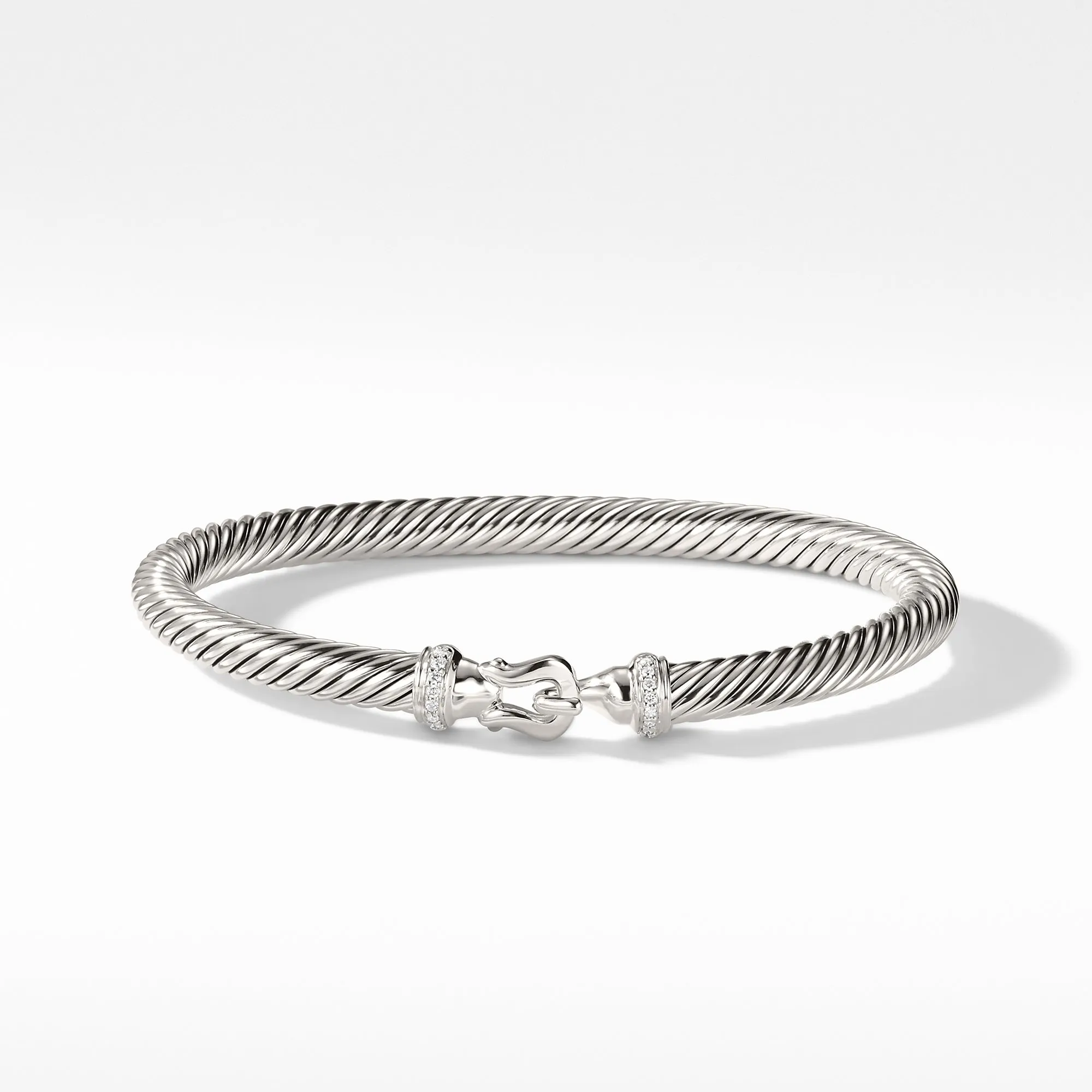 David Yurman Buckle Cable Bracelet with Diamonds 5mm
