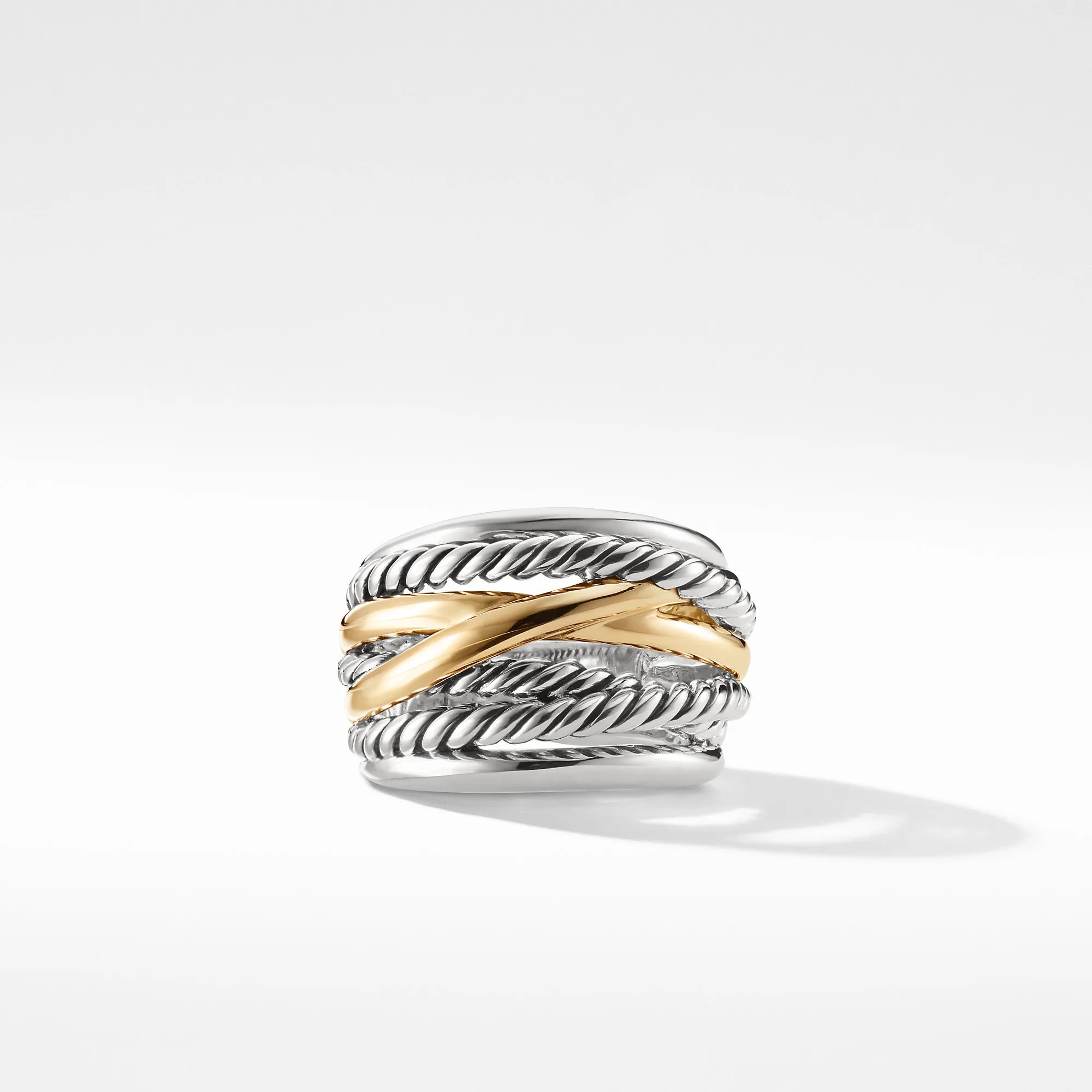 David Yurman Crossover Wide Ring with Gold