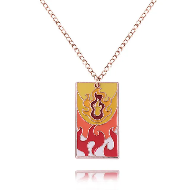 Demon Slayer Kimetsu no Yaiba Necklace Kamado Tanjirou Charm Pendant Necklace Cosplay