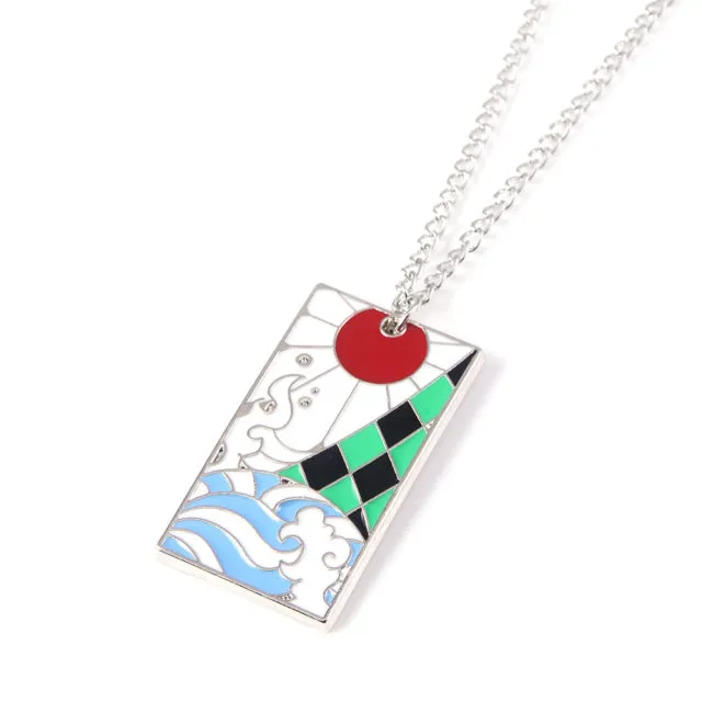 Demon Slayer Kimetsu no Yaiba Necklace Kamado Tanjirou Charm Pendant Necklace Cosplay
