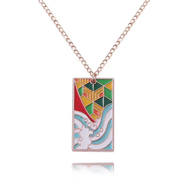 Demon Slayer Kimetsu no Yaiba Necklace Kamado Tanjirou Charm Pendant Necklace Cosplay