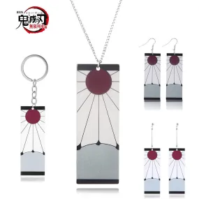 Demon Slayer Kimetsu no Yaiba Necklace Kamado Tanjirou Charm Pendant Necklace Cosplay