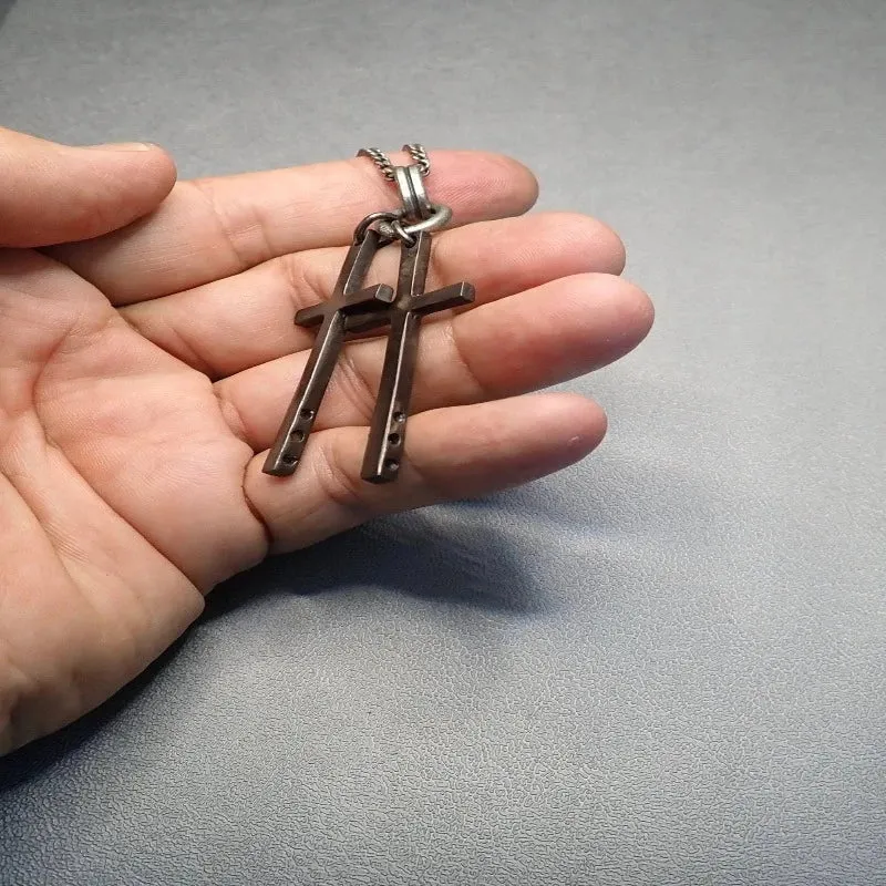 Double Cross Necklace