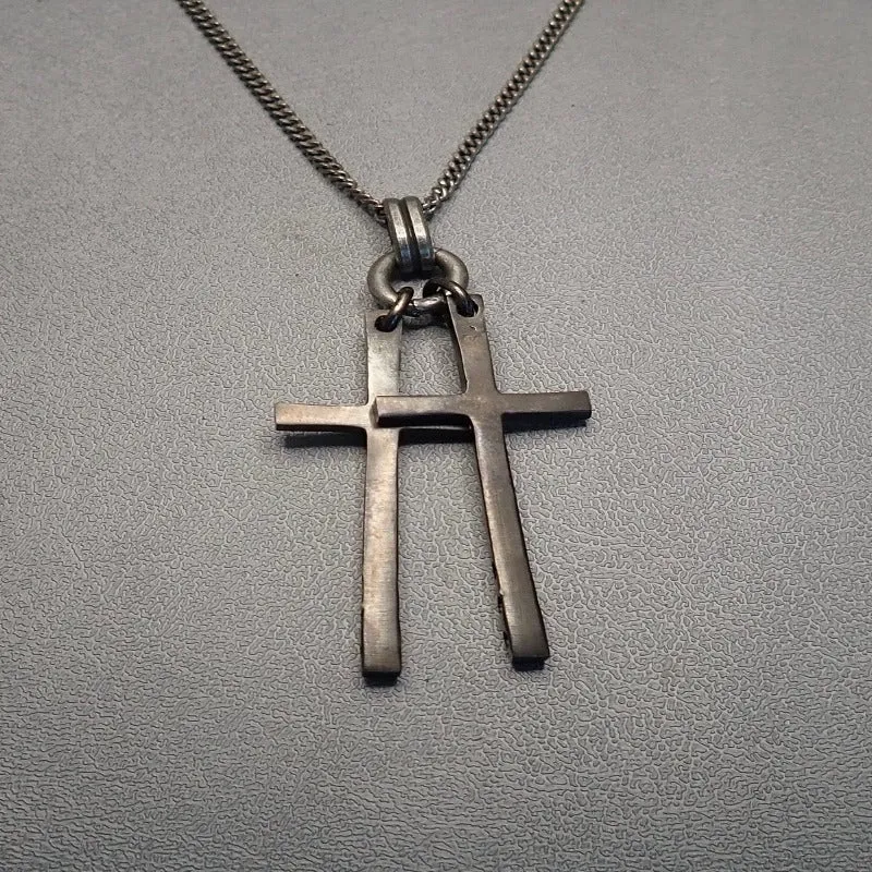 Double Cross Necklace