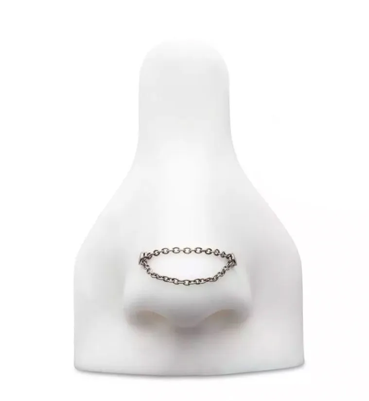 Double Rolo Titanium Nose Piercing Chain