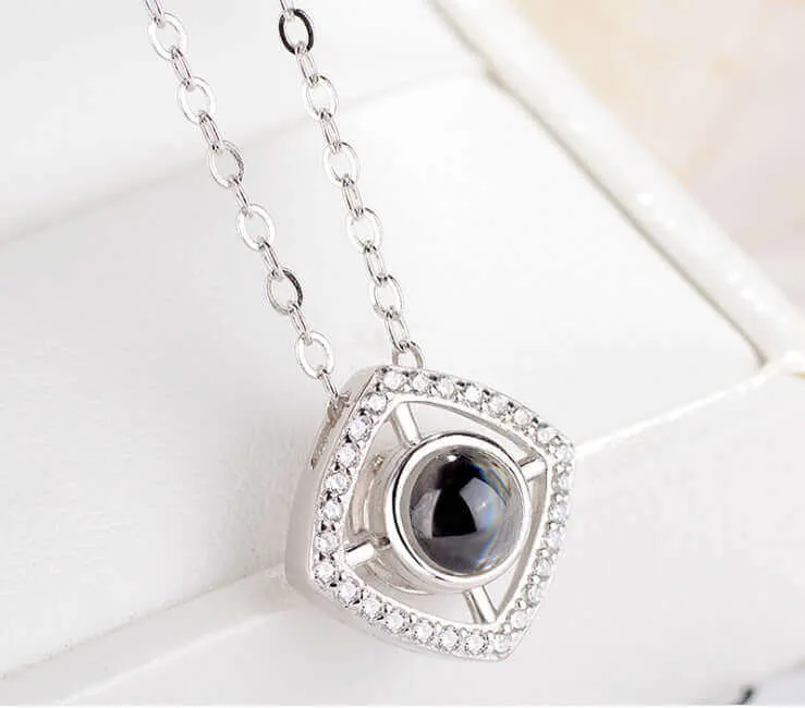 Elegant Cushion Style Women Necklace with Picture Inside