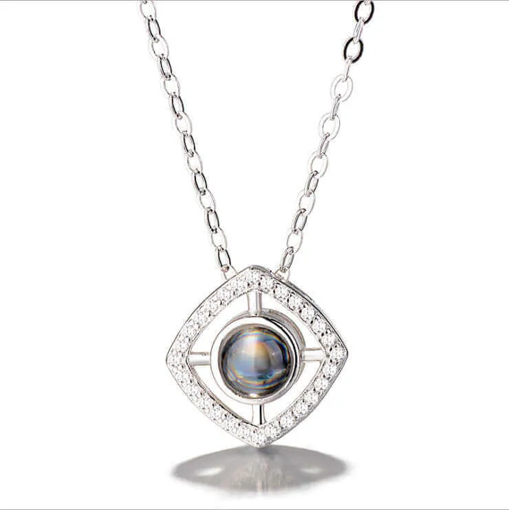 Elegant Cushion Style Women Necklace with Picture Inside