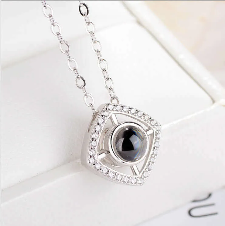 Elegant Cushion Style Women Necklace with Picture Inside