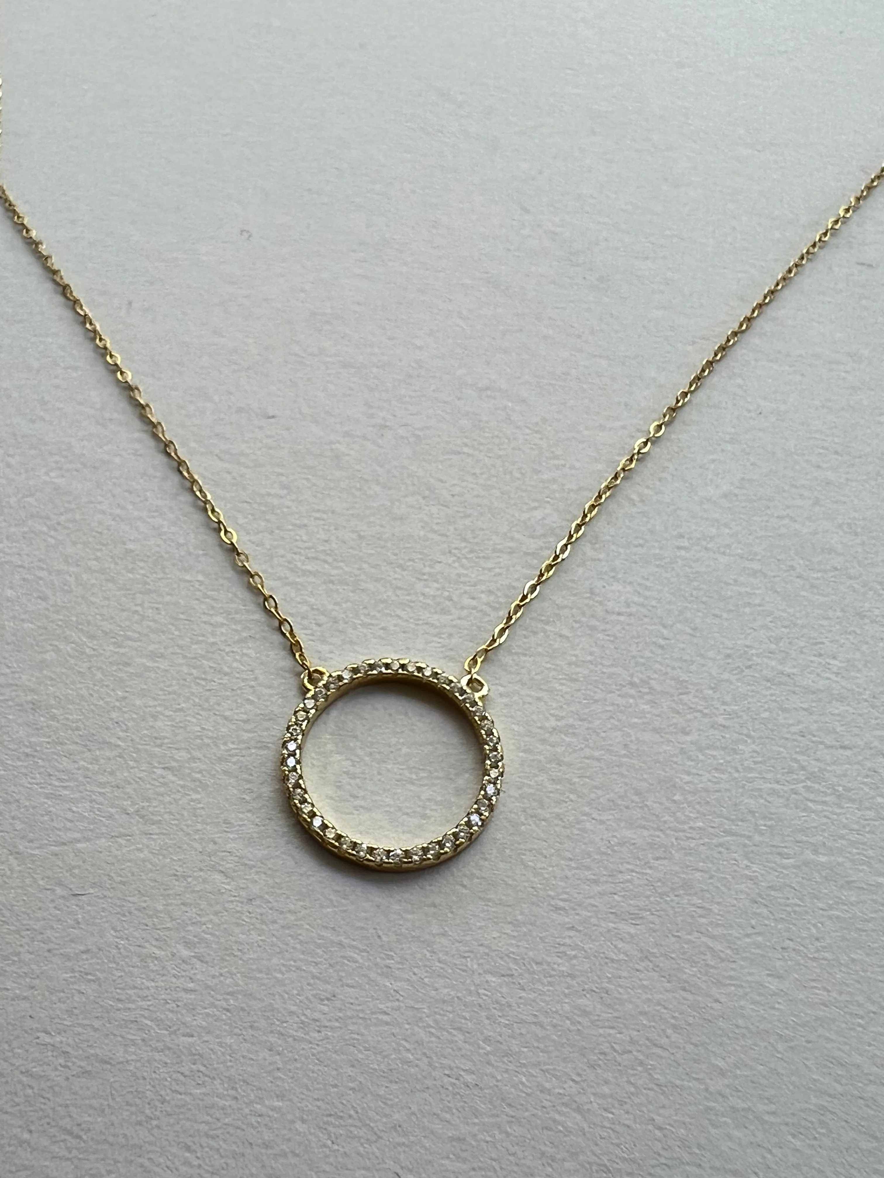 Gold Circle Pendant  Necklace | Alex