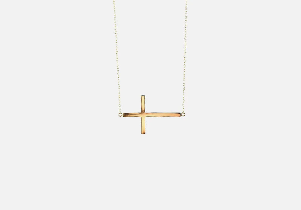 Gold-Dipped Cross Pendant Necklace 18 inch