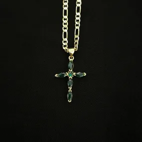 Green Cross Necklace 020