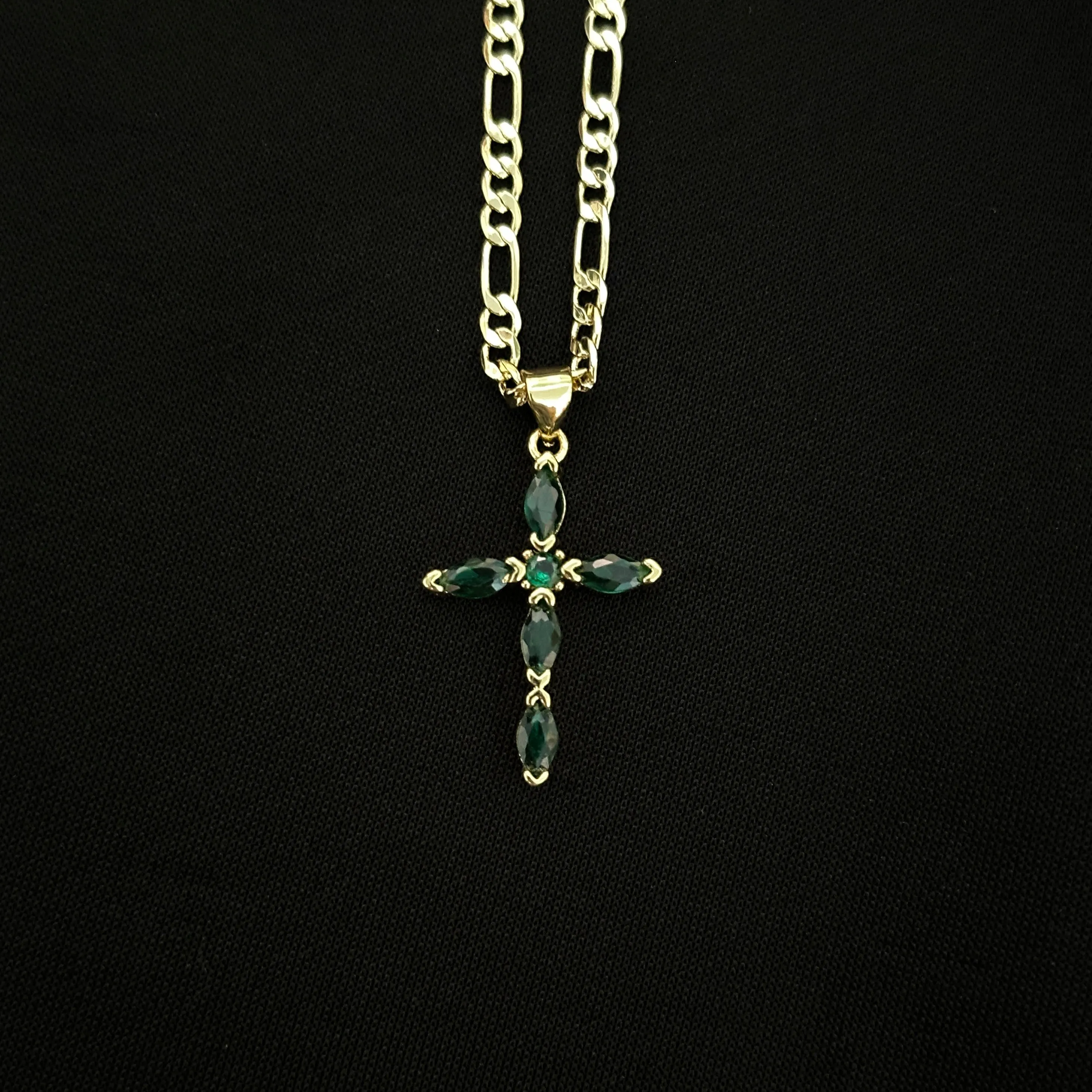 Green Cross Necklace 020
