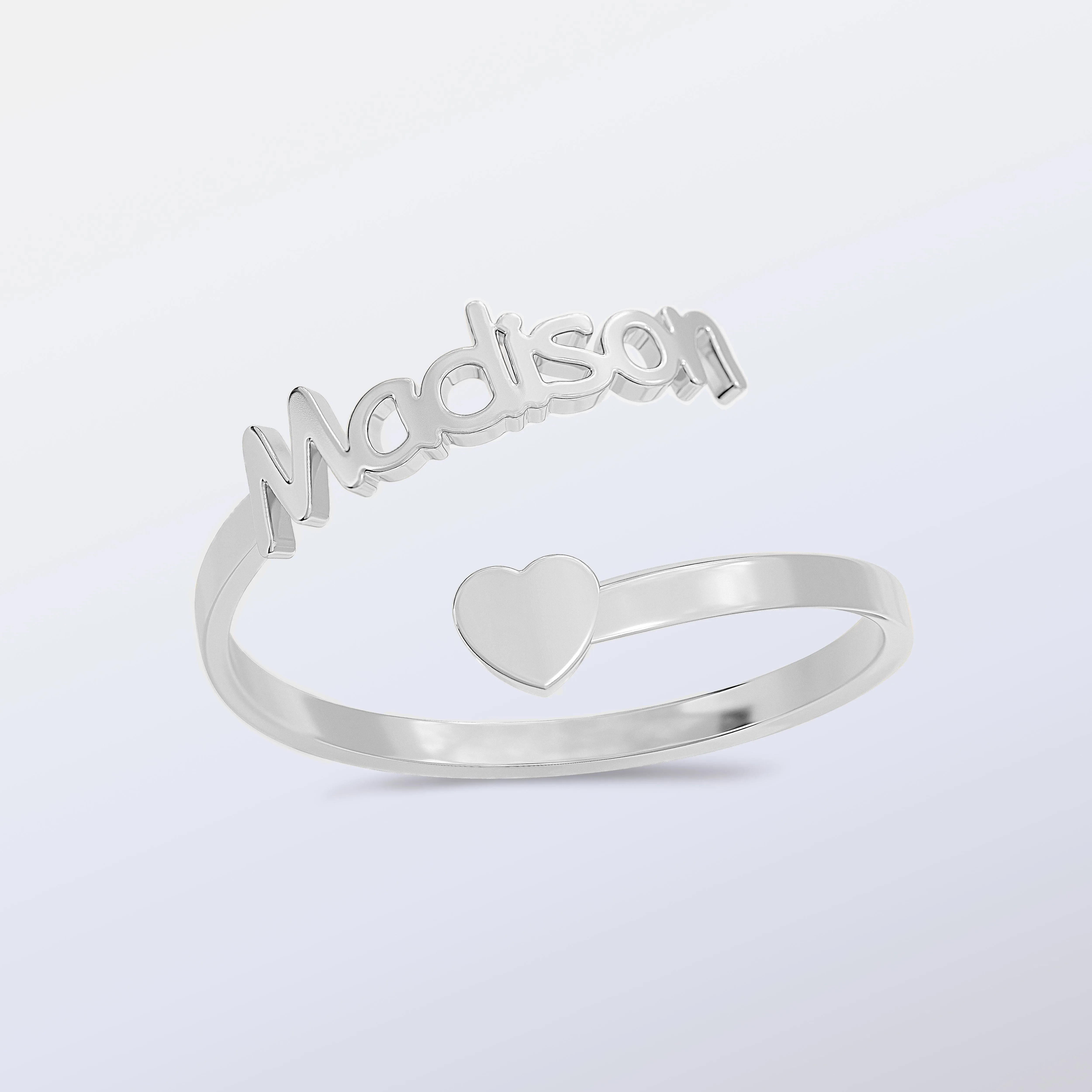 Heart Adjustable Name Ring
