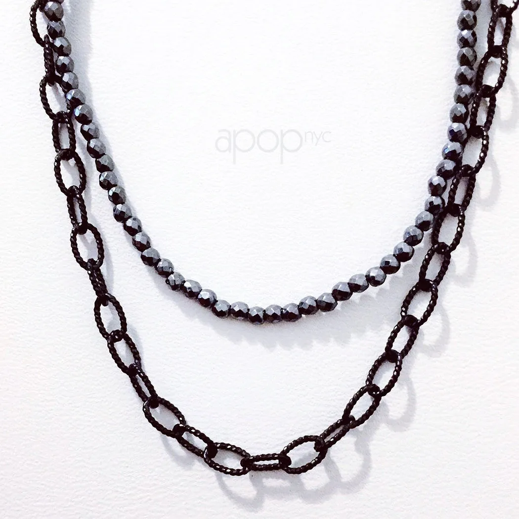Hematite Grey Mini Stone Beaded Necklace