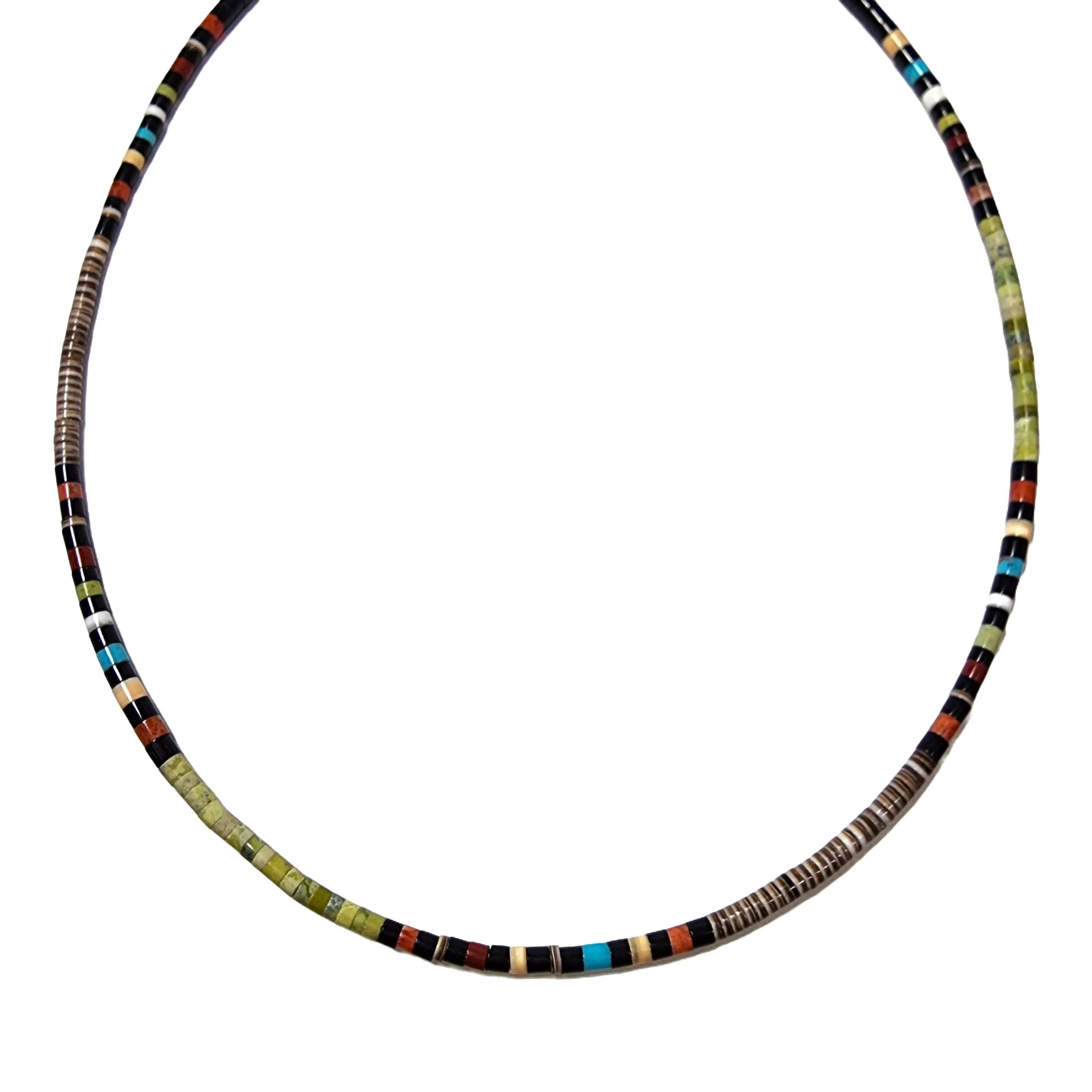Kewa Pueblo Hand-rolled Beads Necklace - 18 Long