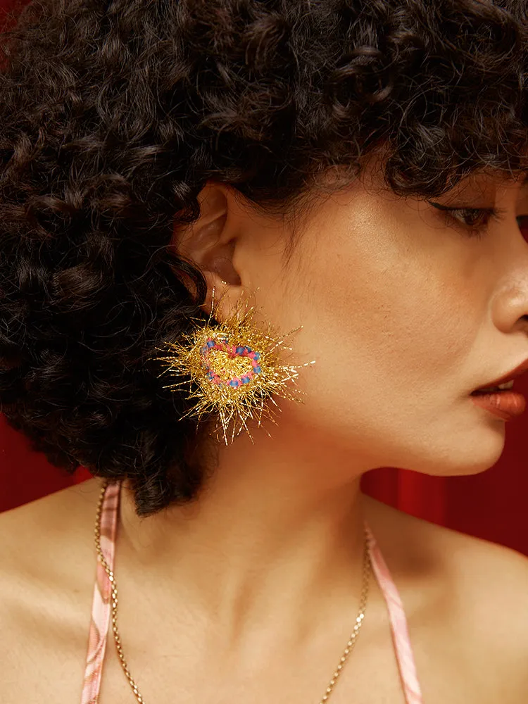 LB Love Fireworks Earrings Gold Ear Clip LOJL27