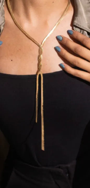 Long snake tassel necklace