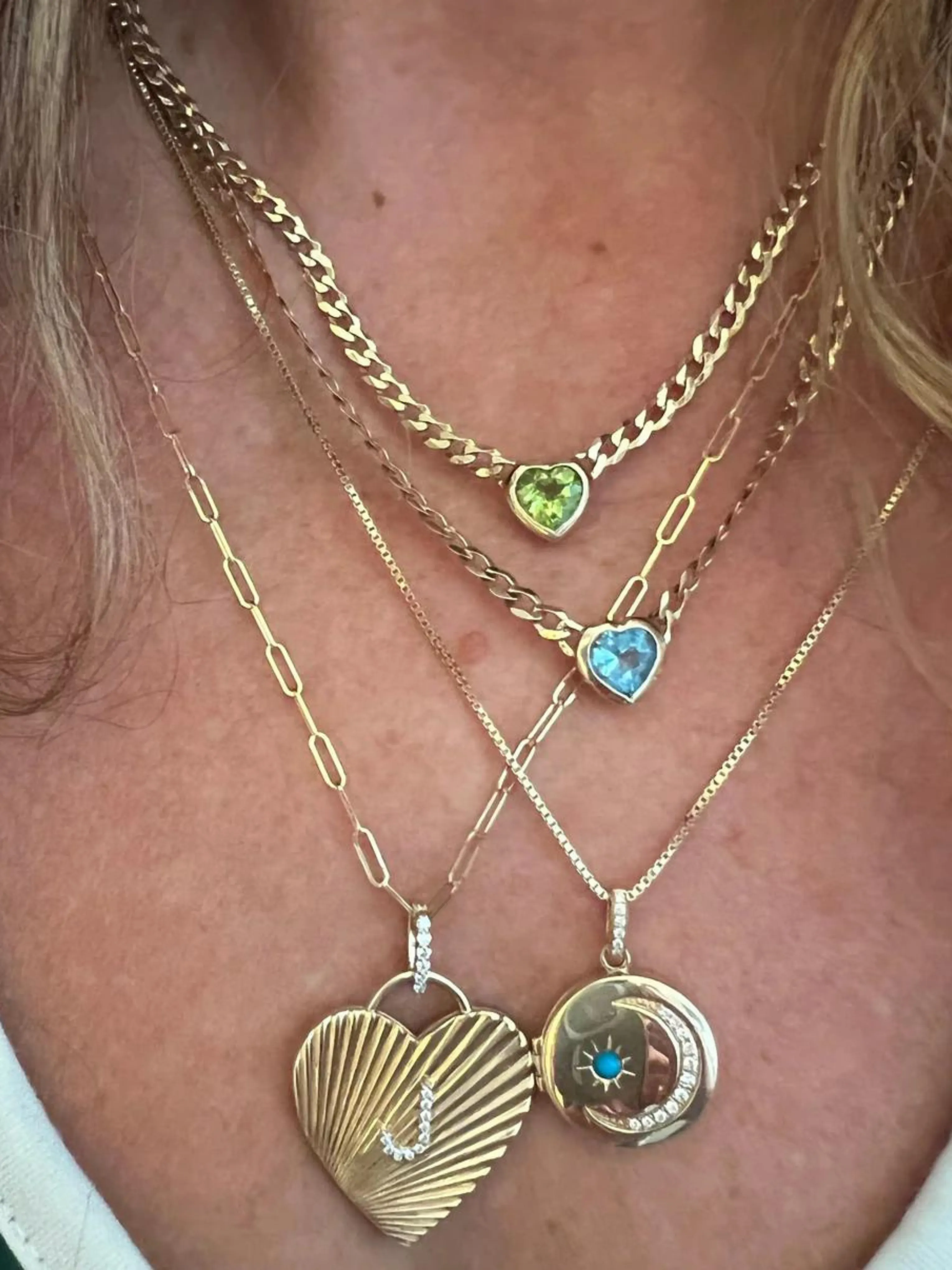 Love Charm Elshane Chain Necklace - J Initial