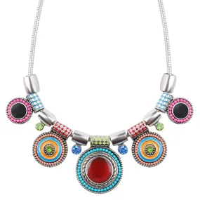 New Choker Maxi Necklace Fashion Ethnic Collares Vintage Colorful Bead Pendant Statement Necklace For Women Jewelry