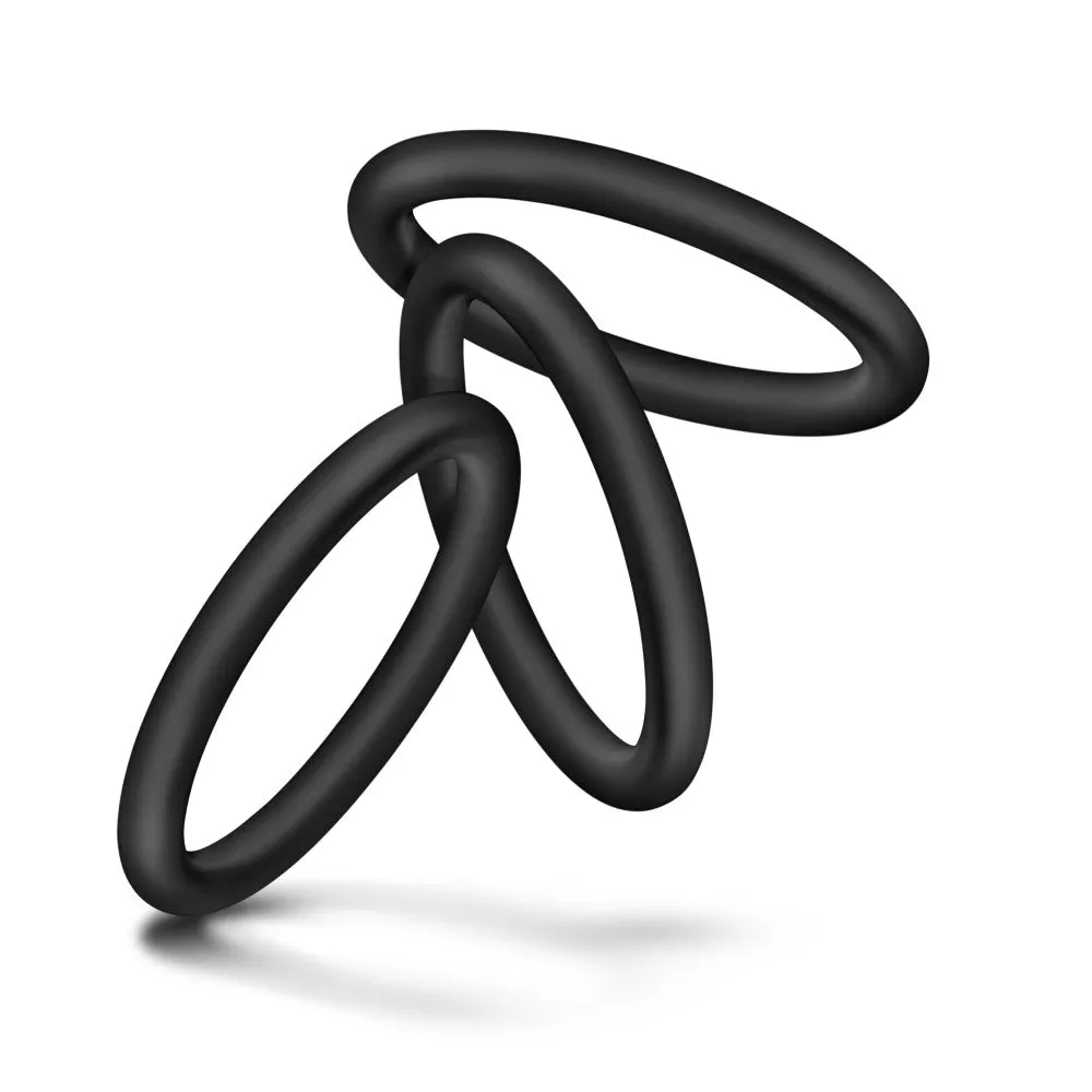 Performance By Blush® | VS3: Black Large Penis Rings (3-Pack) - Made with Puria™ Silicone