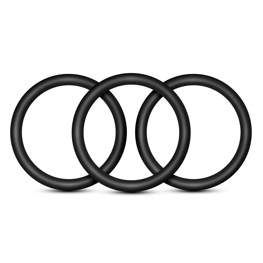 Performance By Blush® | VS3: Black Large Penis Rings (3-Pack) - Made with Puria™ Silicone
