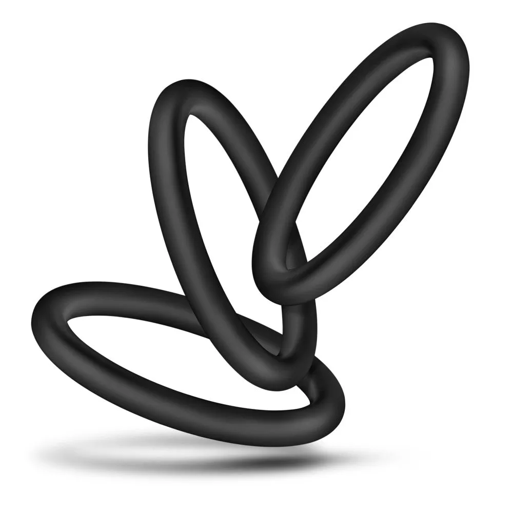 Performance By Blush® | VS3: Black Large Penis Rings (3-Pack) - Made with Puria™ Silicone