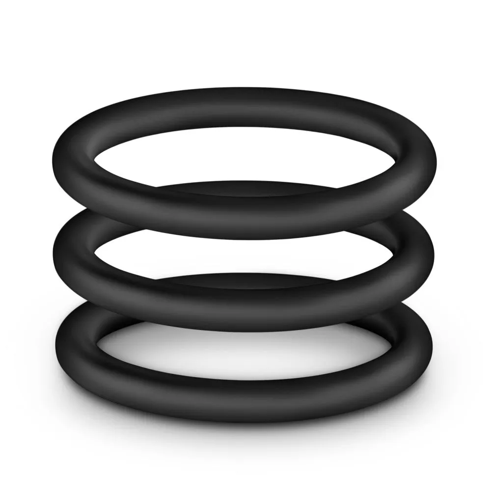 Performance By Blush® | VS3: Black Large Penis Rings (3-Pack) - Made with Puria™ Silicone