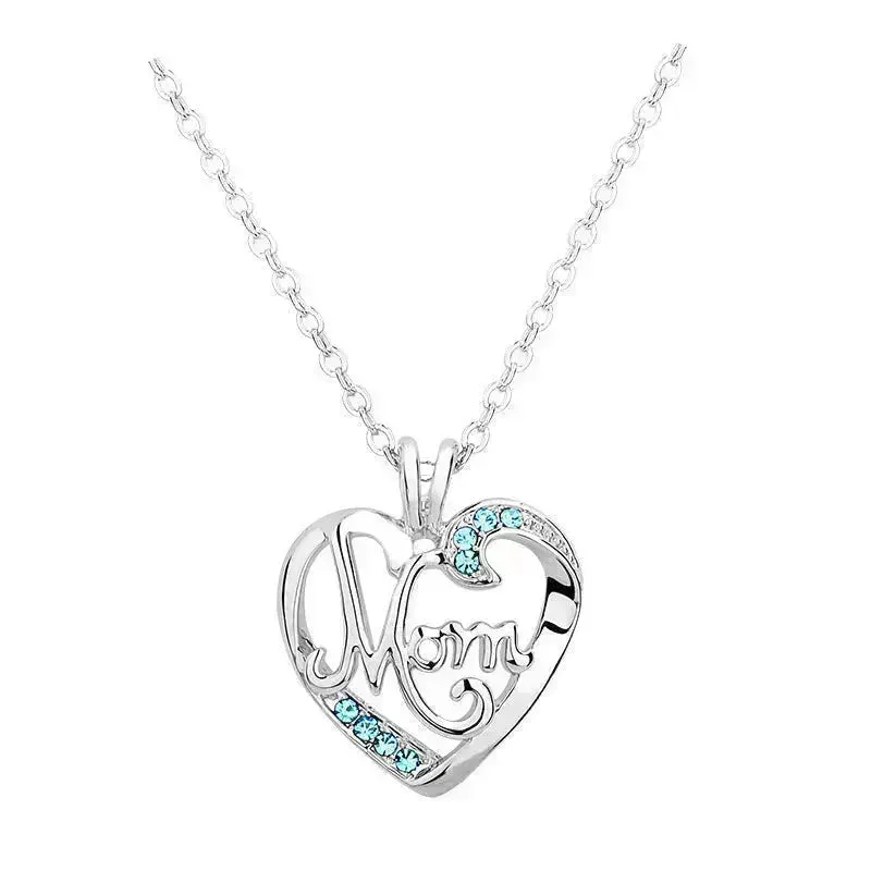 Personalized Lettered Mom Necklace Pendant Mother's Day Gift