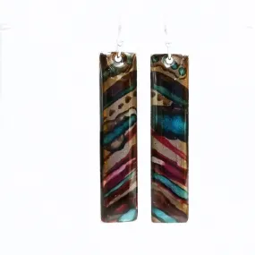 Ruffle - long drop earrings with sterling silver earring hooks