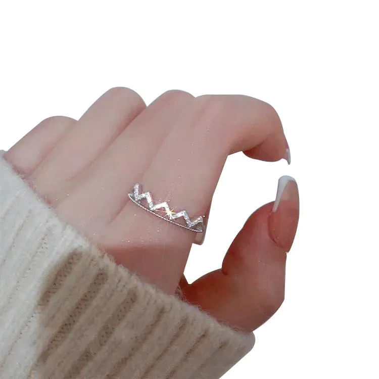 Sterling Silver Highs And Lows Ring Adjustable Open Ring