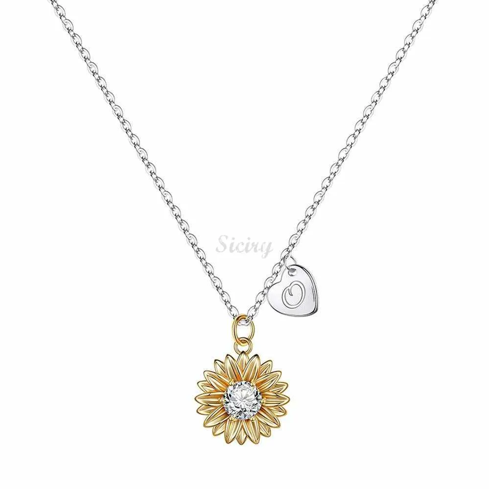 To My Badass Daughter-Initial Sunflower Necklace