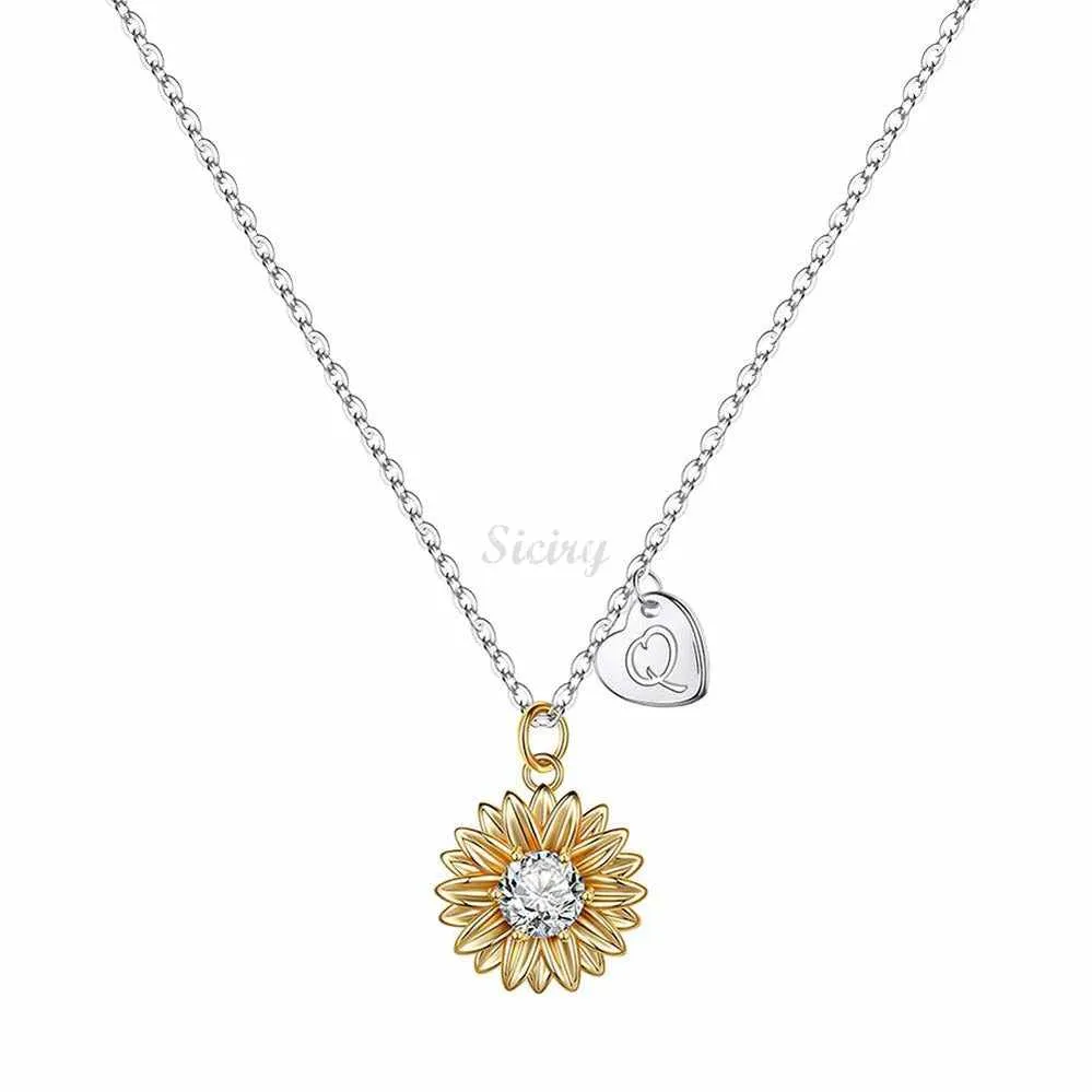 To My Badass Daughter-Initial Sunflower Necklace